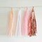 20PCS Shiny Tassel Garland Tissue Paper Tassel Banner,Table Decor,Tassels Party Decor Supplies - Rose Gold,Peach Color,Light Pink,White